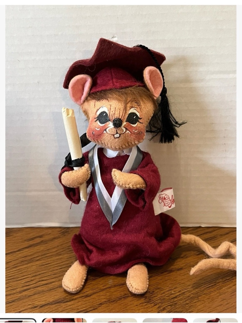 Annalee Maroon Graduation Mouse Figurine